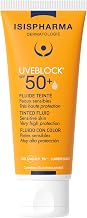 ISISPHARMA UVEBLOCK SPF 50+ Tinted Fluid Sunscreen for Face | Very High UVA/UVB Protection PA++++ | Lightweight, Water-Resistant, Non-Comedogenic Formula for Sensitive Skin | Dermatologist Tested | 40ml