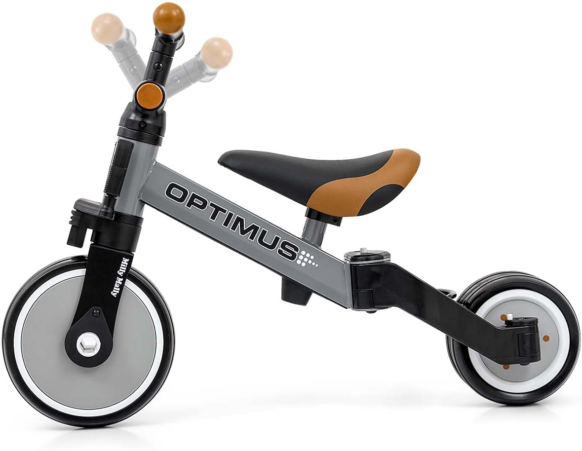 Diagram illustrating handlebar steering adjustment on the Milly Mally Optimus