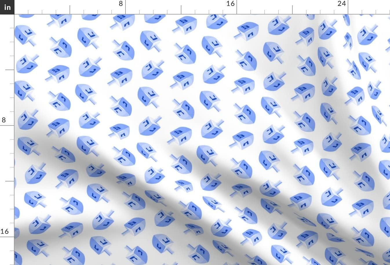 Spoonflower Fabric - Blue White Hanukkah Trendy Holiday Printed on Chiffon Fabric by The Yard - Sewing Fashion Apparel Dresses Home Decor
