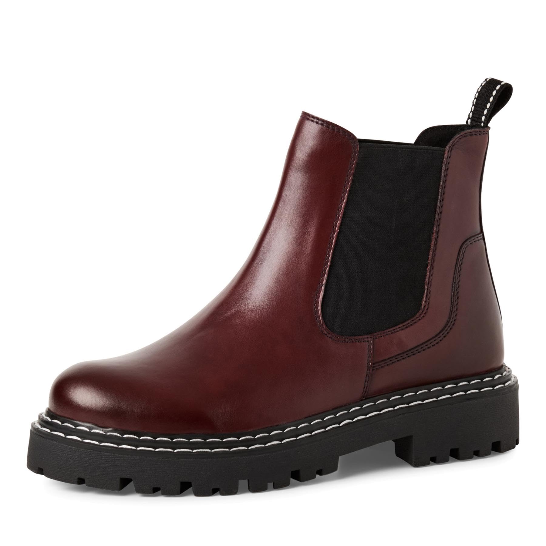 MARCO TOZZI Damen Chelsea Boots aus Leder mit Plateau