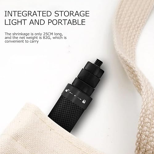 Miniatura 7 de ASHATA Para Insta360 Selfie Stick, Fibra de Carbono 6 Secciones Selfie Stick 9.8 in a 45.7 in Longitud Ajustable, Cámara Panorámica Selfie Stick