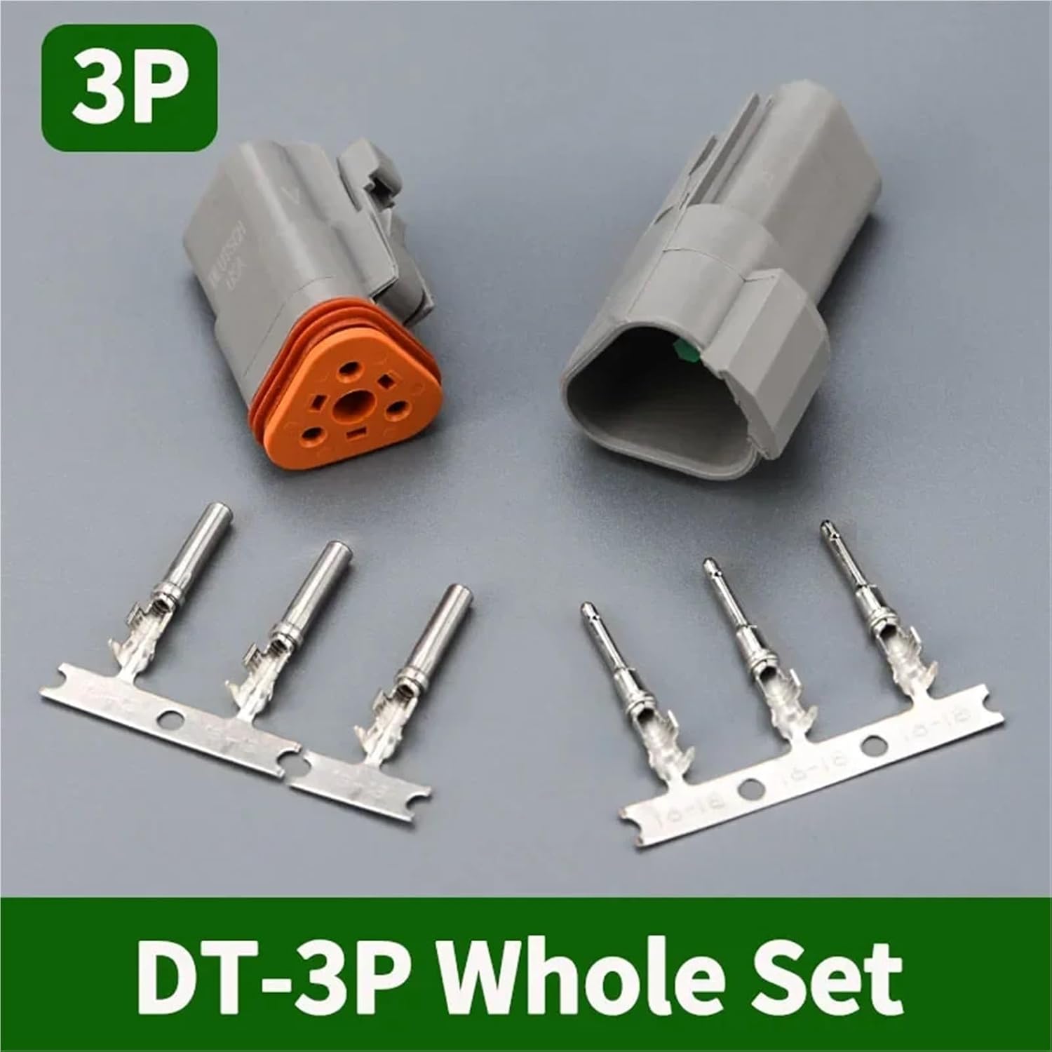 5Sets DT 3pin Waterproof Automotive Connector Plug Kit DT06-2S/DT04-3P Male Female Plug Socket for Automobile 22-16AWG(DT04-3P)