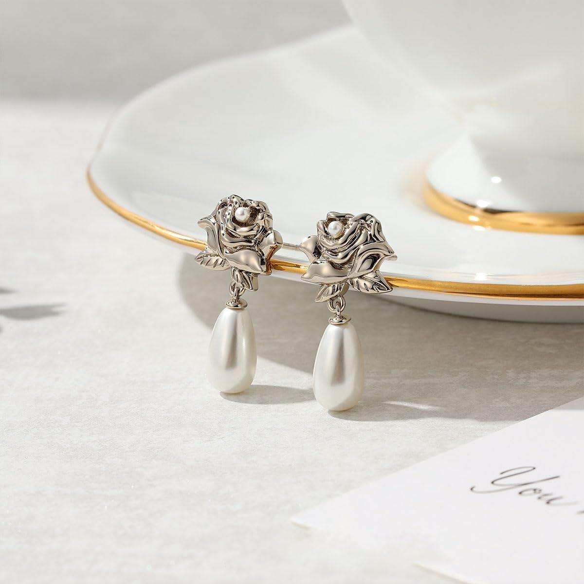 NONNYL Gifts for Wife Jewelry - Pearl Jewelry Earrings for Women, Birthday Jewelry for Girlfriend, Valentine's Day for Wife, Mother's Day for Mom Grandma N8054