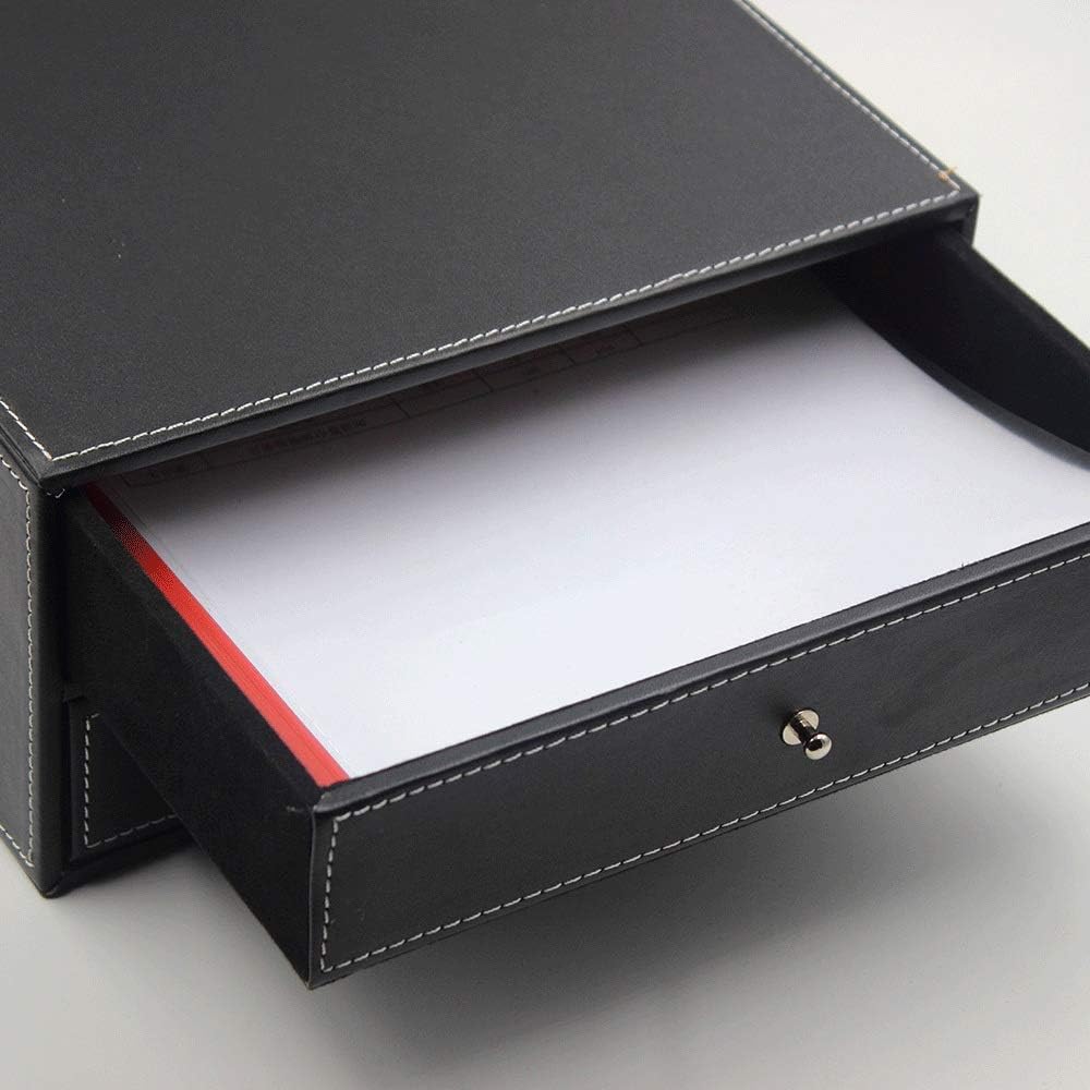 File Manager-Desktop Cabinet Leather Storage Box Office Information Frame Three-Layer Drawer Finishing