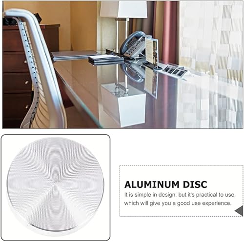 Miniatura 2 de Angoily 4 unidades de adaptador de mesa de vidrio redondo de aluminio, rosca M8 gruesa de aluminio círculo adaptador de vidrio para mesas de té de