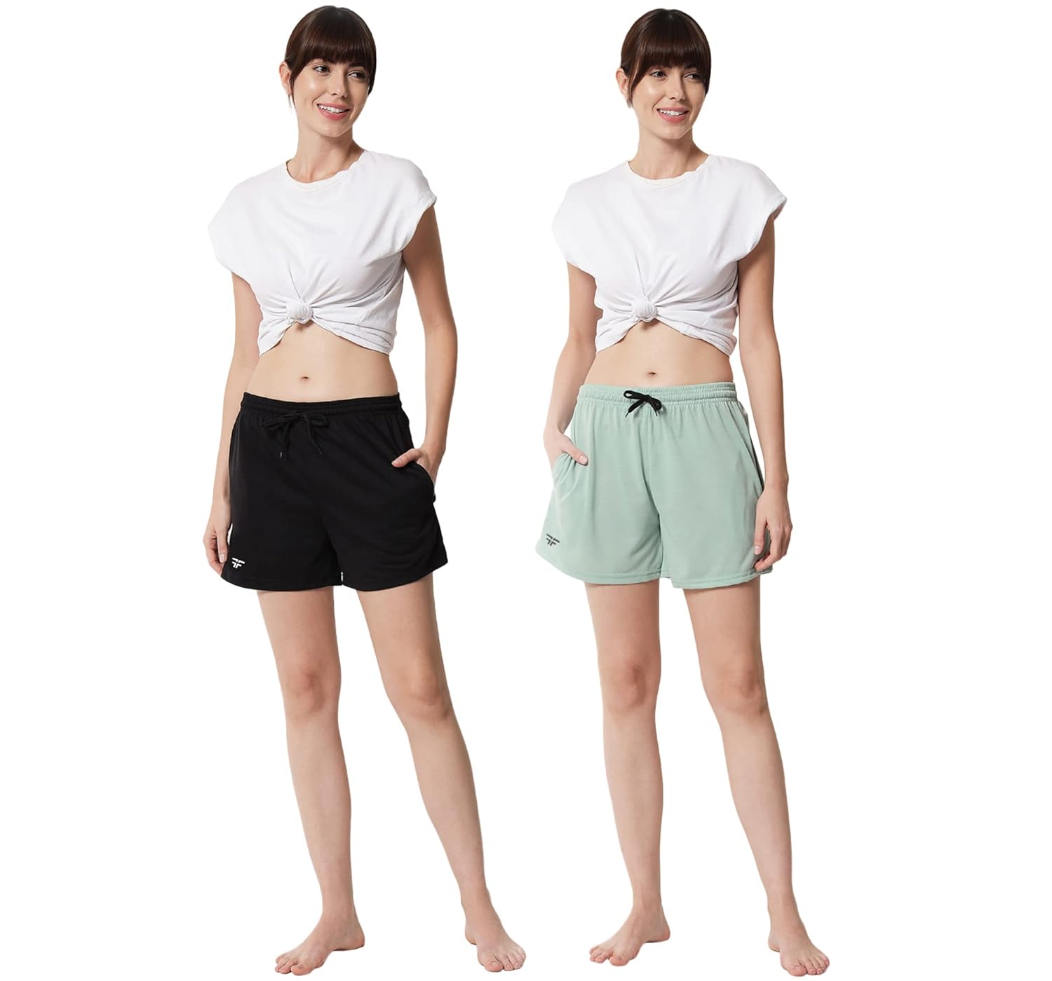 Fflirtygo Women’s Cotton Shorts | Sports and Running | Gym Workout and Yoga | Regular Fit Shorts for Women Combo (Pack of 2)
