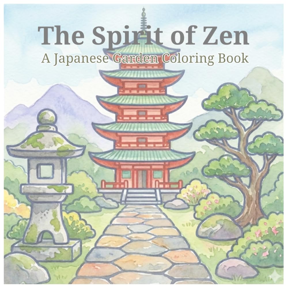 The Spirit of Zen: A Japanese Garden Coloring Book