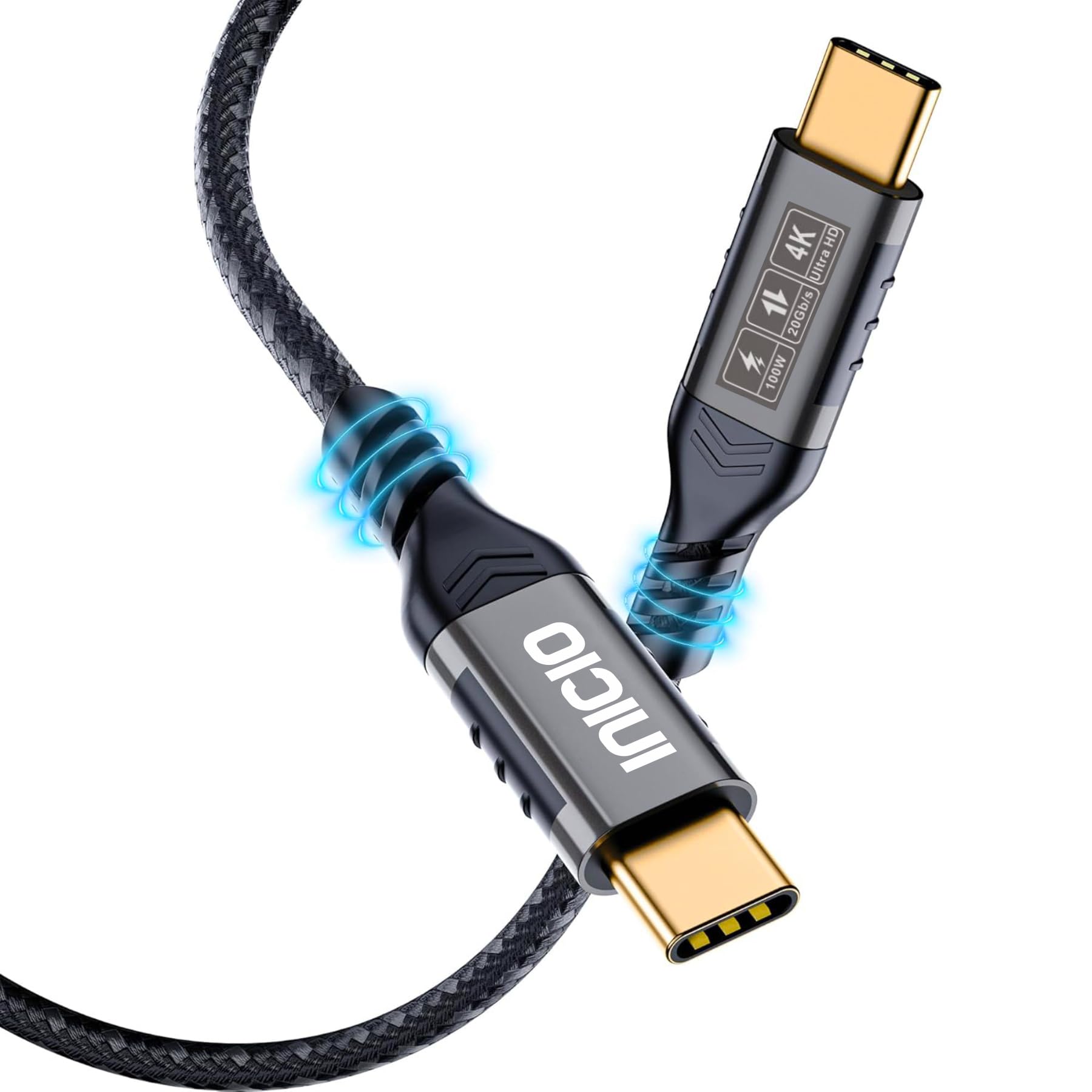INICIO USB-C 3.2 Gen 2 To Type C Cable 2m, 4K/60Hz Video 100W PD Charging 20Gbps Data For Thunderbolt 3/4 MacBook Pro Air iPhone 17 16 15 iPad Pro/Air Galaxy S25 S24 S23 Ultra XPS 13/15 HP Spectre