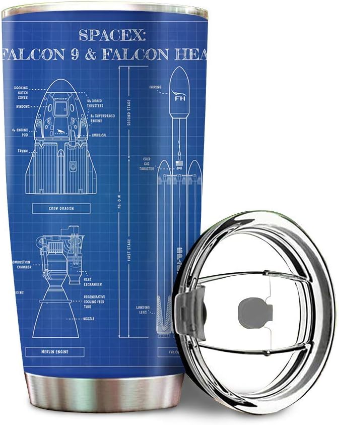 Spacex Falcon 9 And Falcon Heavy Blueprint Stainless Steel