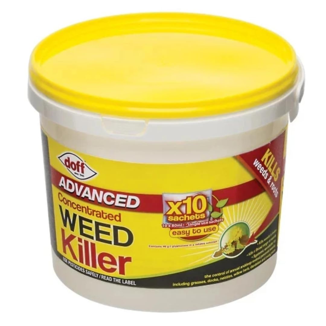 Concentrated Weedkiller Sachets Kills Weeds & Roots Glyphosate Formula Easy to Use 80ml Sachets Effective on Brambles, Ivy, Nettles & Tree Stumps (1 Box 10 Sachets)