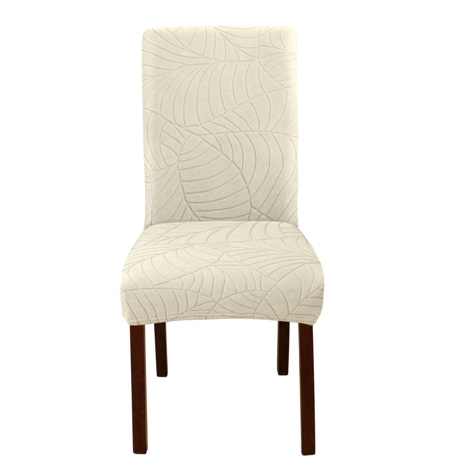 Msioytog Leaves Pattern High Backrest Chair Cover Elastic Wrinkled Resistant Polyester Slipcover for Dining Chair Machine Washable High Backrest Dining Slipcover