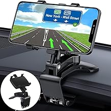 ANKDELL Clip-on Car Holder (2026 Model), Car Smartphone Stand, Clip Type, Safe Driving Without Dropping Your Sight, 360 Degree Rotation, Adjustable to the Right Angle, Stable Even in Earthquakes, One Hand Operation, Mobile Phone Holder, Easy to Install, F