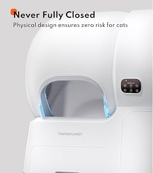Homerunpet Self Cleaning Litter Box with Raised Ramp - 106L Ultra Large Automatic Cat Litter Box with Anti-Pinch Safety, Auto Refill, One-Click Litter Replacement, App Control for Multi-Cat Homes