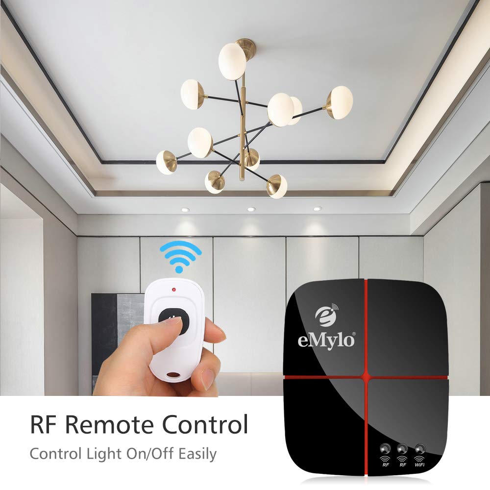 Smart WiFi RF Relay Switch Wireless 433Mhz Remote Control Light Switch Timer Function DC 5V-24V Two Channels RF Relay Module Controller Compatible with Alexa,Google Assistant 2pc Transmitter