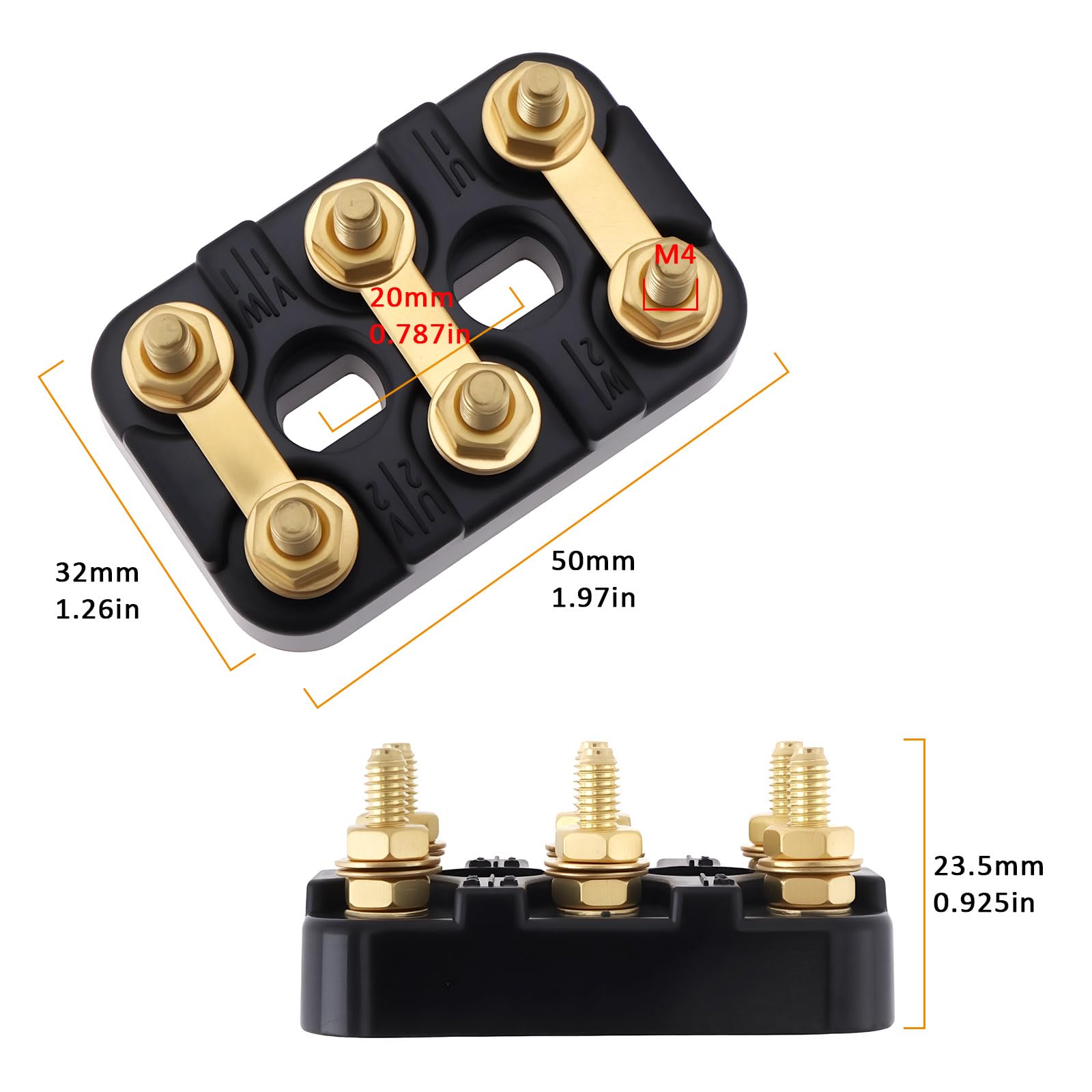 Be In Your Mind 2Pcs M4 Electric Motor Terminal Block 50x32mm Suitable for Most Electric Motors Generators - Image 4
