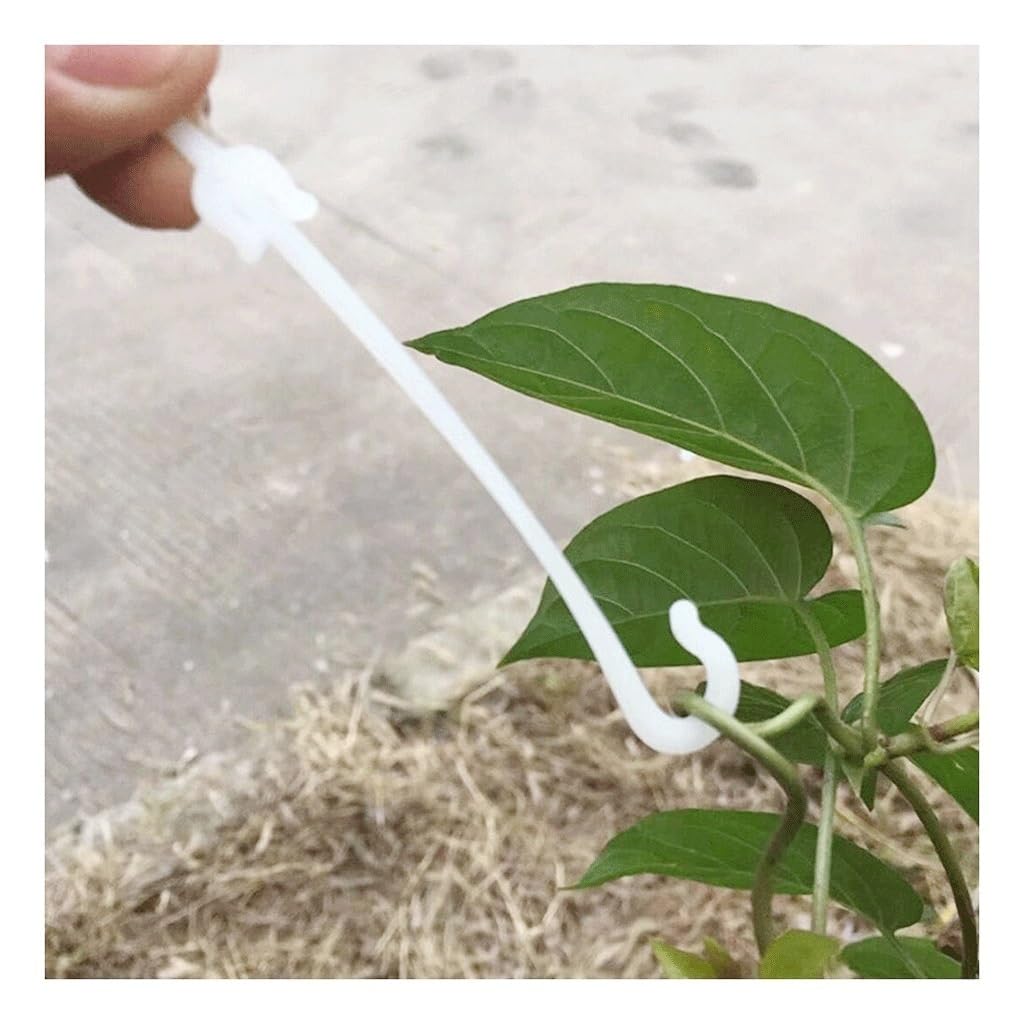 JOSUR 100pcs Tomato Support Clips, Vegetable And Fruits J Hook Gardening Vine Stem Support