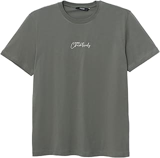 تيشرت برقبة دائرية ضيقة مزين بطباعة مصنوع من قطن الجيرسيه من ال سي وايكيكي للرجال