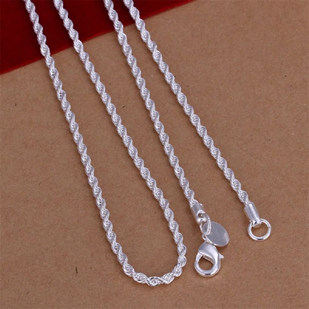 Amazon.com: LRGKMCWTOB Fashion 925 Sterling Silver Rope Chain