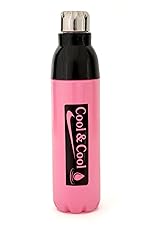 Clazkit Cool & Cool PU Insulated Water Bottle Plastic Steel Cap, 1000-ML,Color May vary