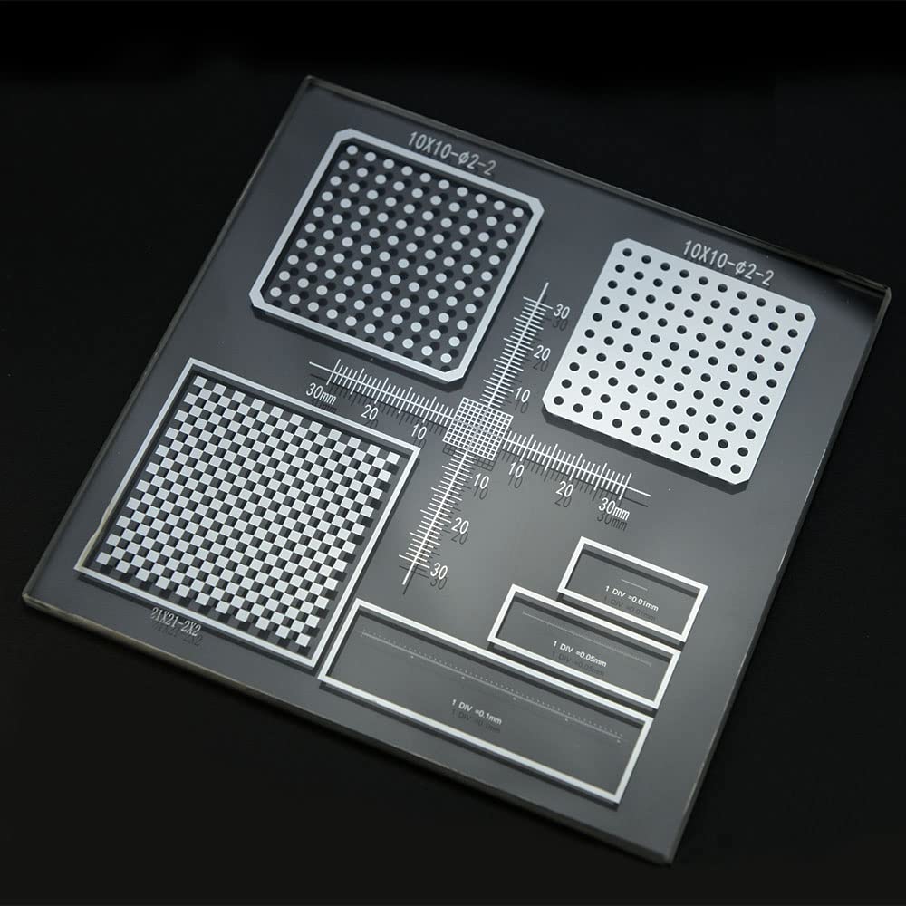 Microscopio Tablero de ajedrez de Vidrio óptico/Rejilla/Tablero de calibración de Puntos micrómetro 0,01mm Tablero de calibración de microscopio Objetivo de calibración