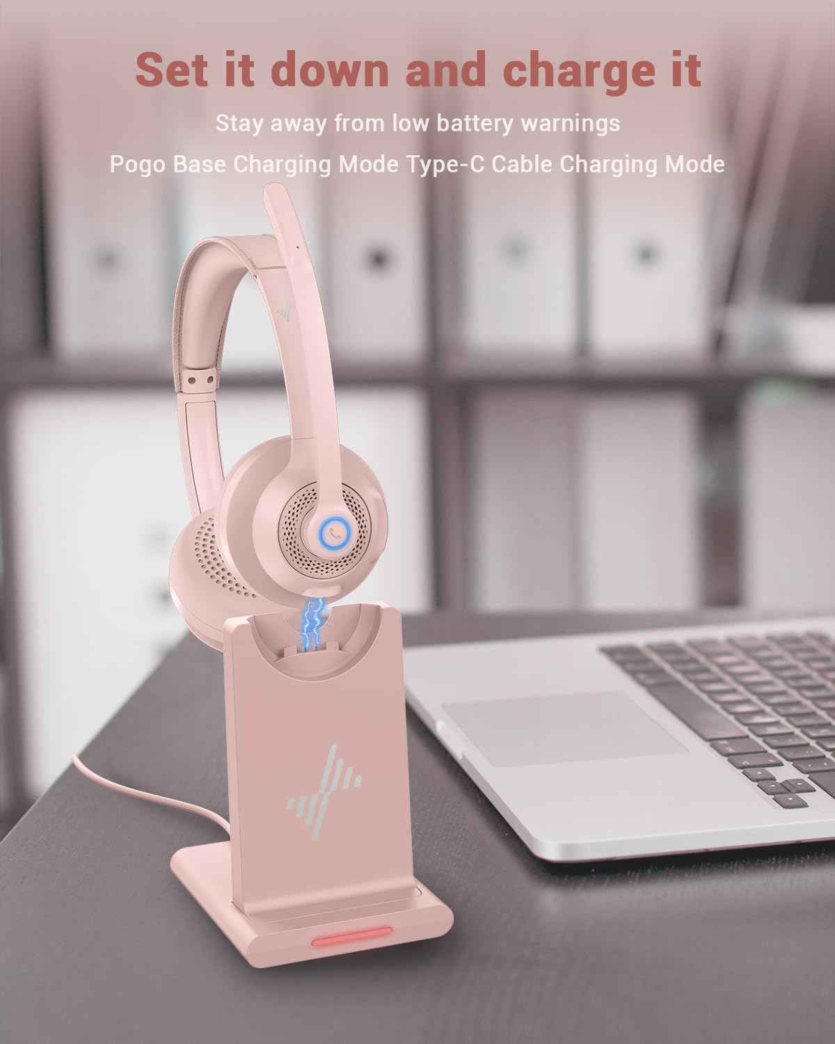 Bluetooth Wireless Headset with Mic for Work Clear Calls - Dettaglio