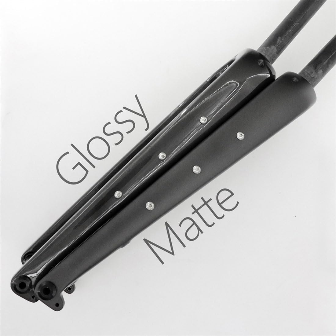 Szosowy rower szosowy 700C sztywny widelec węglowy | Sztyft kompatybilny z Gravel 12 x 100 mm hamulec tarczowy 1-1/8 cala przednia rura prosta/stożkowa z otworem na bidon A,