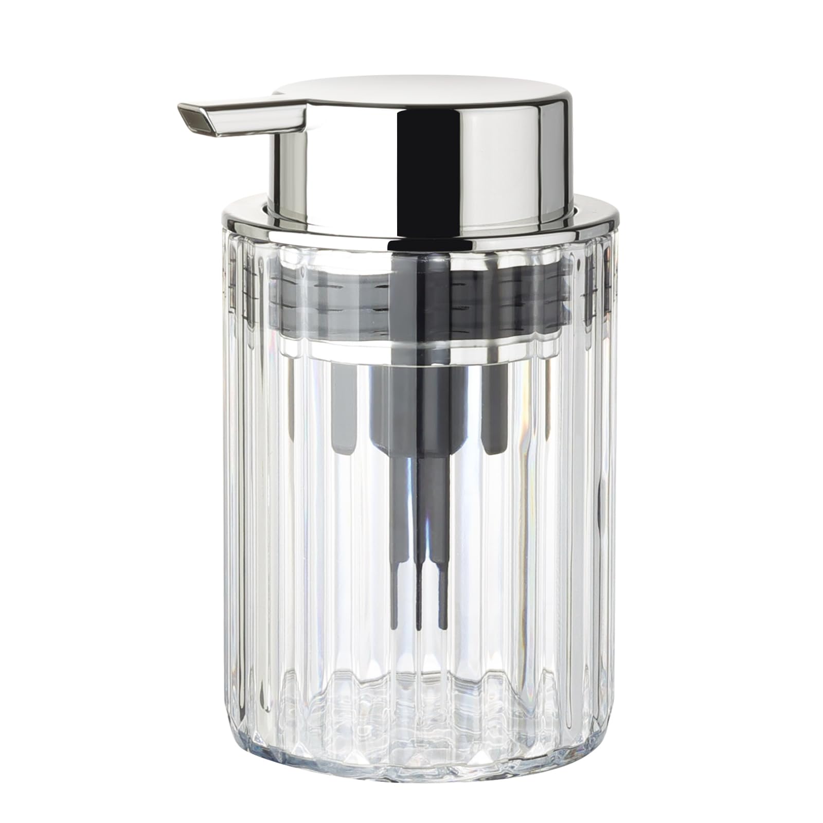 Soap Dispenser, Plastic Liquid Lotion Dispenser 250ml, Bathroom Hand Soap Dispenser, Countertop Refillable Lotion Bottle for Shower Soaps Shampoo Kitchen (Transparent White)