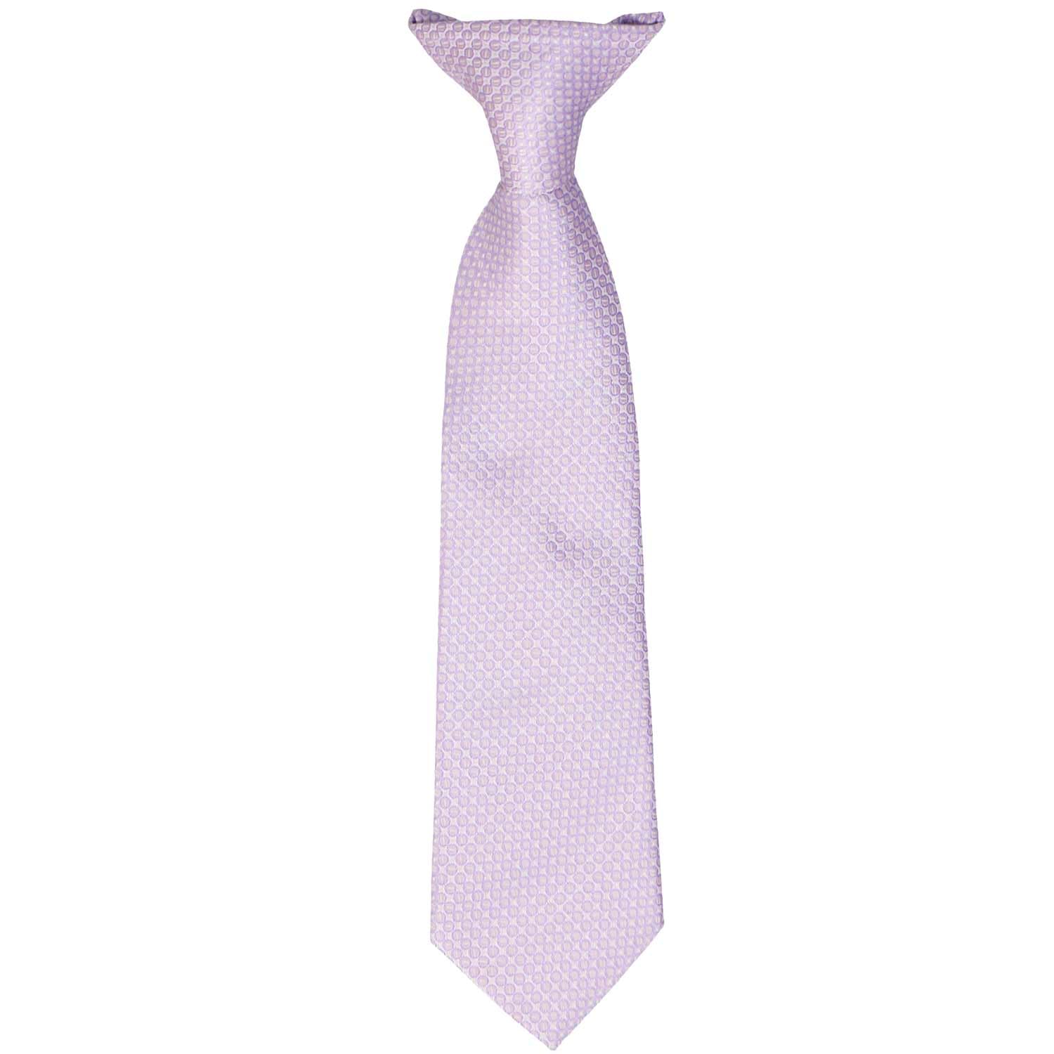 tiemart Boys' Pale Lavender Henry Grain Pattern Clip-On Tie, 14