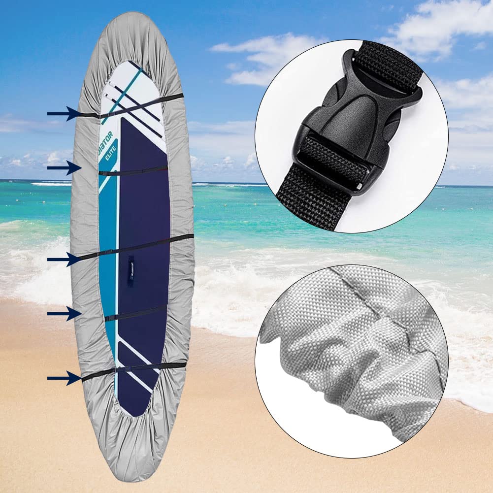 Copertura per Kayak, 420D Impermeabile Protezione UV Copertura Kayak Canoa con Bande e Spallacci Regolabili per Barca da Pesca/Kayak/Canoa/Scheda da Paddle (3.1~3.5m/10.2ft~11.4ft)