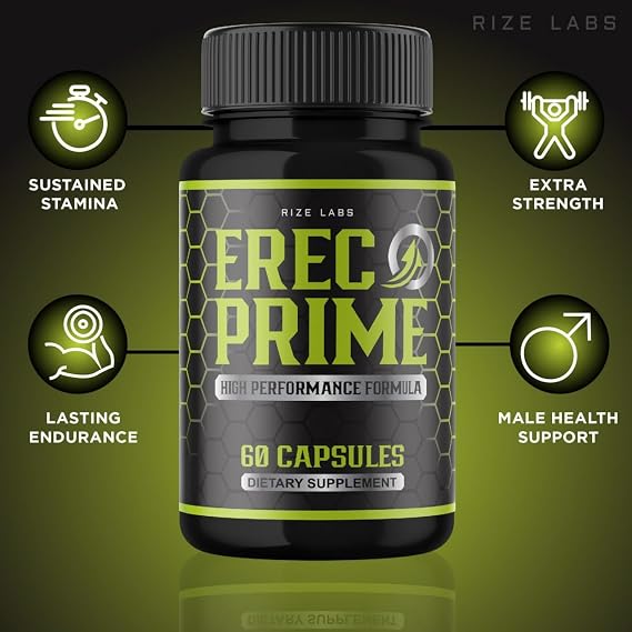 rize labs (Pack of 5 Erec Prime Pills for Men, Male Capsules, High Performance Formula, All-Natural Support for Peak Performance & Overall Health, Official Reviews (300 Capsules)
