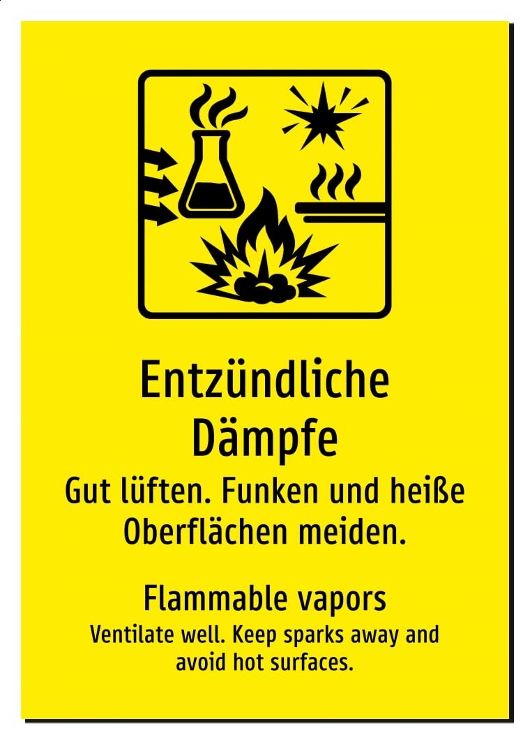 50356-DEEN-S-07 | Entzündliche Dämpfe Schild/Aufkleber | Deutsch