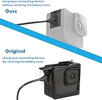 Vista 4 de Cubierta de batería de repuesto para puerta lateral GoPro 11 Mini, aleación de aluminio a prueba de polvo Pasa a través de la tapa de la cubierta