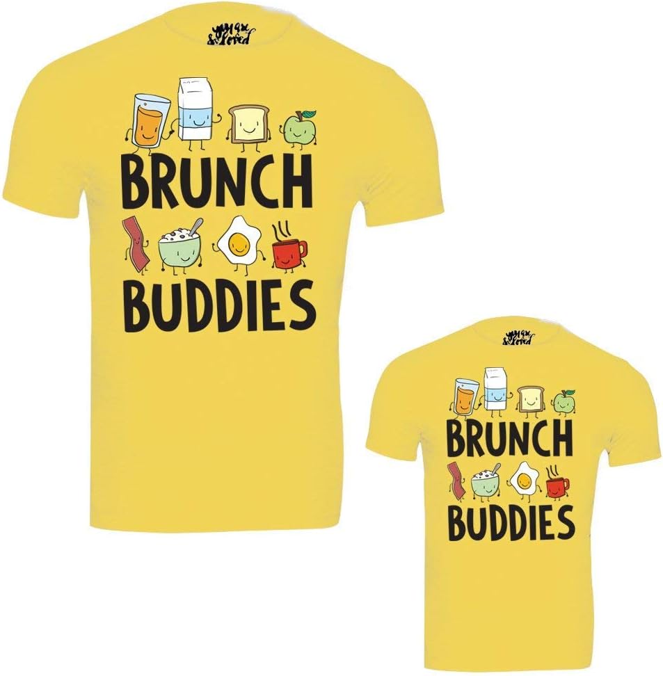Bon Organik Yellow Brunch Buddies Father Son Best Family Matching Father and Son Tees-Dad and Son Combo Tshirts