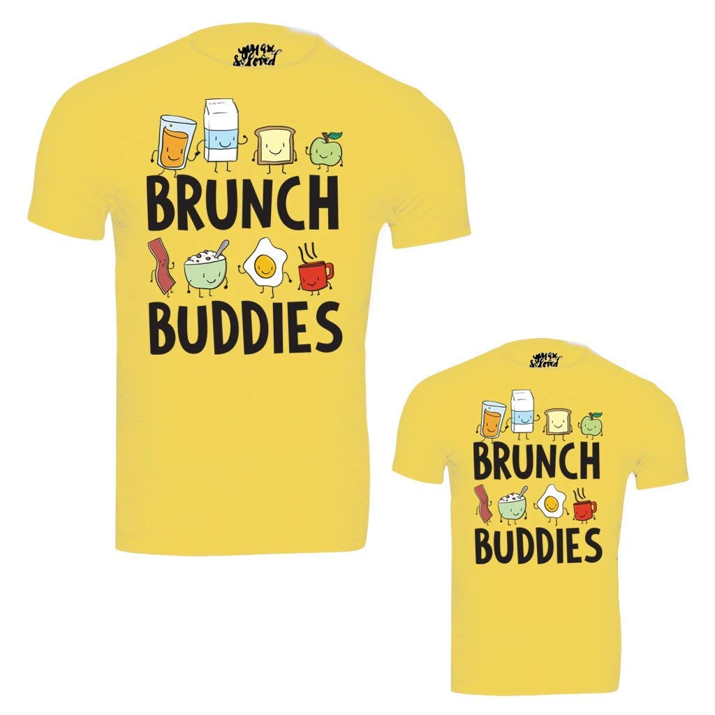 Bon Organik Yellow Brunch Buddies Father Son Best Family Matching Father and Son Tees-Dad and Son Combo Tshirts