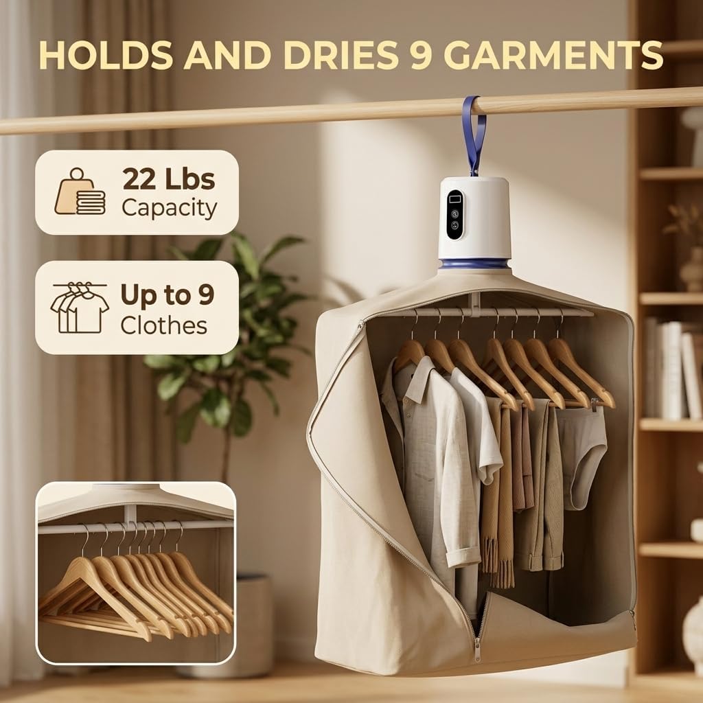 Portable Clothes Dryer - Mini/Compact Dryer for Apartment, RV, Travel - Small Quiet Fast-Drying Machine with Adjustable Timer & Hassle-Free Setup Visit