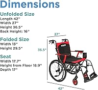 Vista 2 de Journey SoLite C2 Silla de ruedas ultraligera para adultos y personas mayores - Silla manual portátil plegable de 250 libras de capacidad - Marco