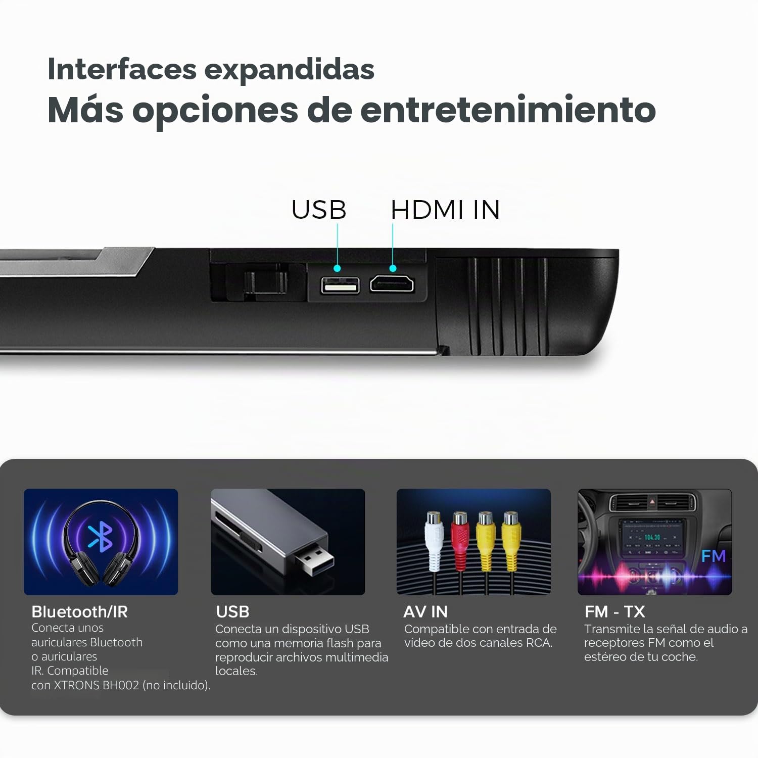 XTRONS Reproductor de techo Android 19.5 pulgadas, octa núcleo, monitor de montaje, pantalla IPS ancha, video 8K, altavoces estéreo, soporte para monitor