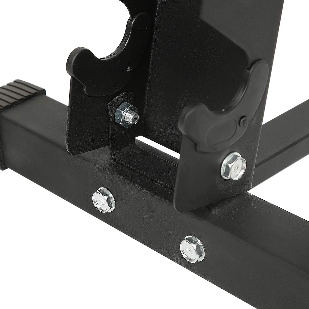 Support d'haltères courts, en acier résistant, capacité de charge de 200 kg, 6 niveaux, noir