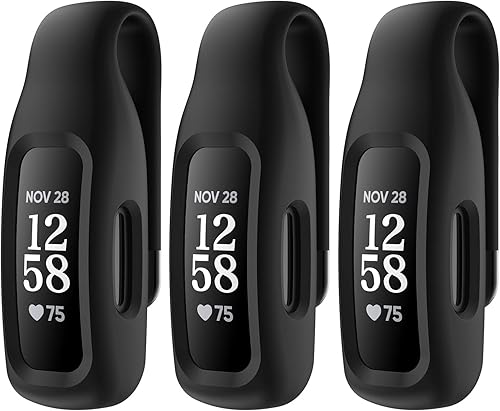 EEweca Paquete de 3 accesorios de funda con clip para Fitbit Inspire 3Inspire 2, negro+negro + negro (no para Inspire, Inspire Hr, Ace 2)