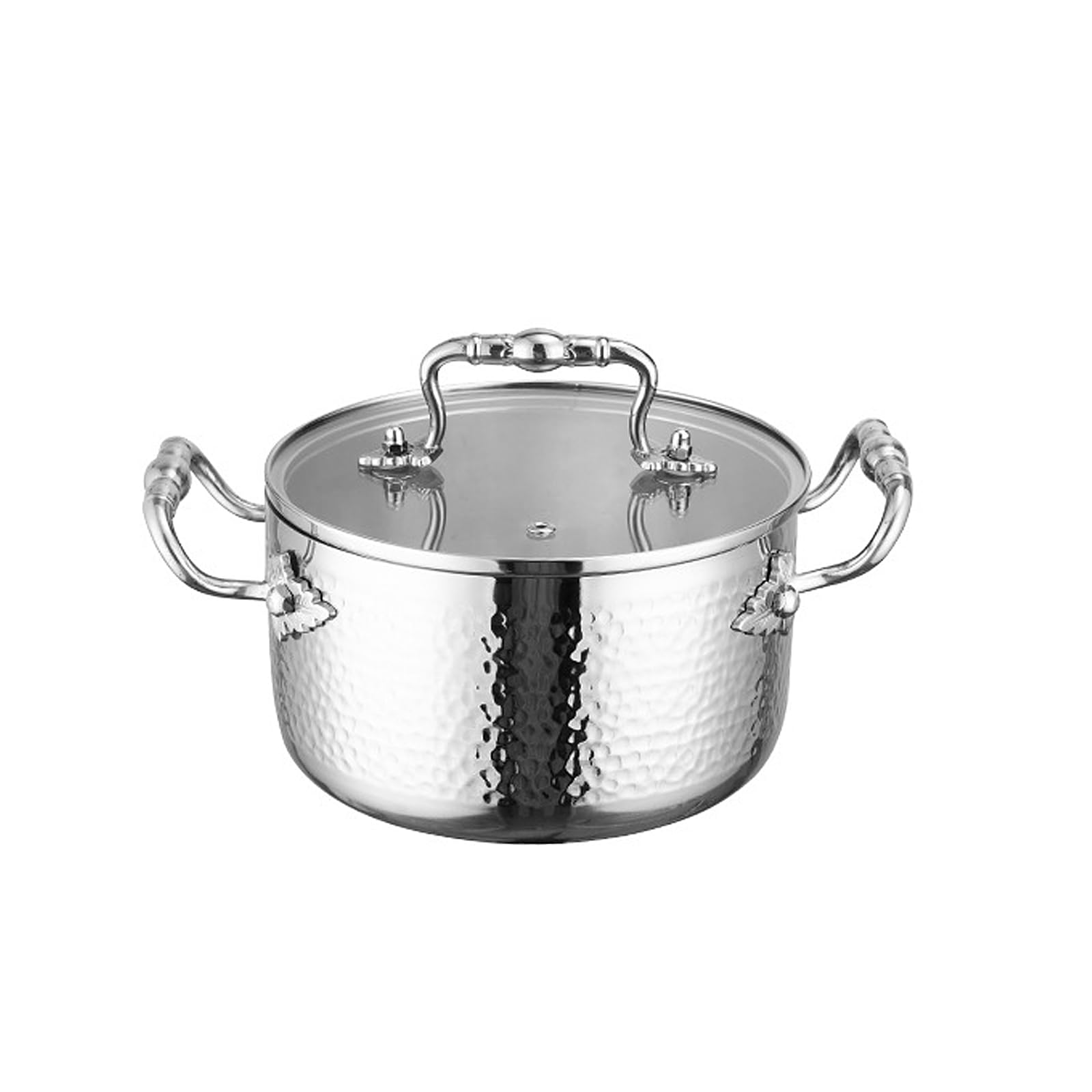 UCK-KIT Stainless Steel Stock Pot with Visible Lid for Pasta, Soup, Spaghetti, Nonstick Thick Bottom Stockpot, Induction Pasta Pot Compatible with All Cooktops, Dishwasher Safe,2.7QT