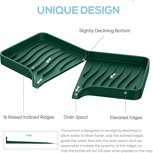 Miniatura 3 de Soporte de silicona para jabón y esponja, organizador de fregadero autodrenante, organizador para baño o cocina