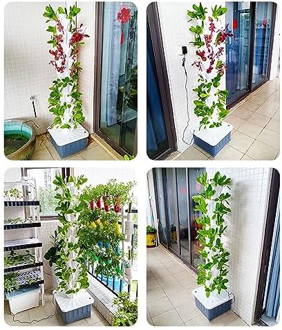Hydroponics Tower Garden System - 30-Hole Aeroponic Growing Kit for Indoor Herbs, Fruits & Vegetables - Complete with Pump, Timer & Net Pots for Easy Gardening