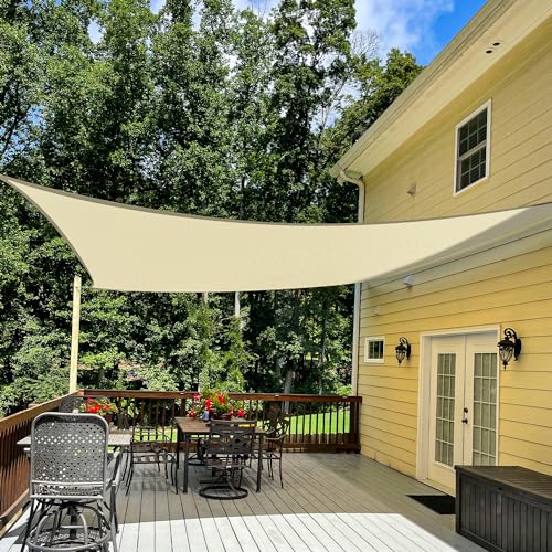 TANG 10' x 15' Sun Shade Sail Rectangle Outdoor Canopy UV Block Sunshades for Patio, Square Shade Cloth for Backyard Porch Deck Garden Pergola Cover, Beige by TANG - Used condition - US$19.80