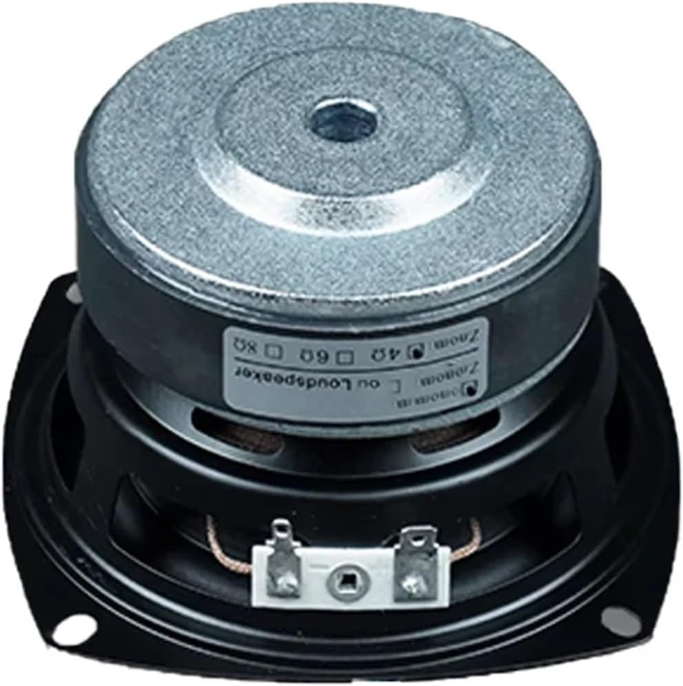 1Pcs 4 Inch Subwoofer Speaker 4/8 Ohm 100W Woofer Square/Round Deep Bass Long Stroke Loudspeaeker DIY(Square,4 ohm)