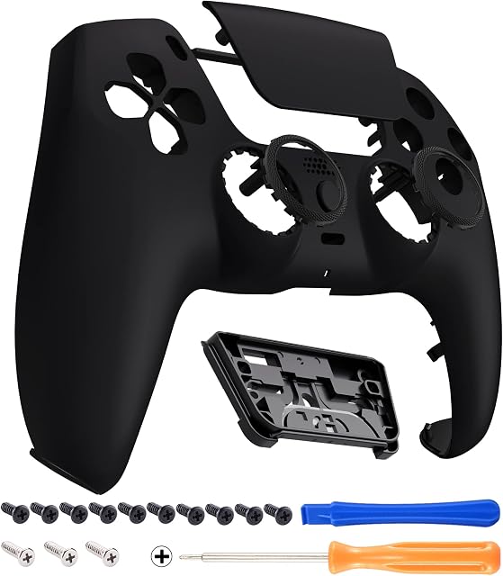 eXtremeRate LUNA Cover Przeprojektowana Obudowa Touchpad Kompatybilny z Kontrolerem ps5 BDM-010/020/030, Wymiana Shell DIY Niestandardowa Osłona Touchpad dla Kontrolerem ps5 - Czarny