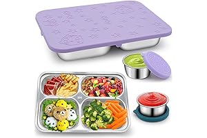 Stainless Steel Lunch Container for Kids: Leak-Proof, Reusable 4-Compartment Lunchbox