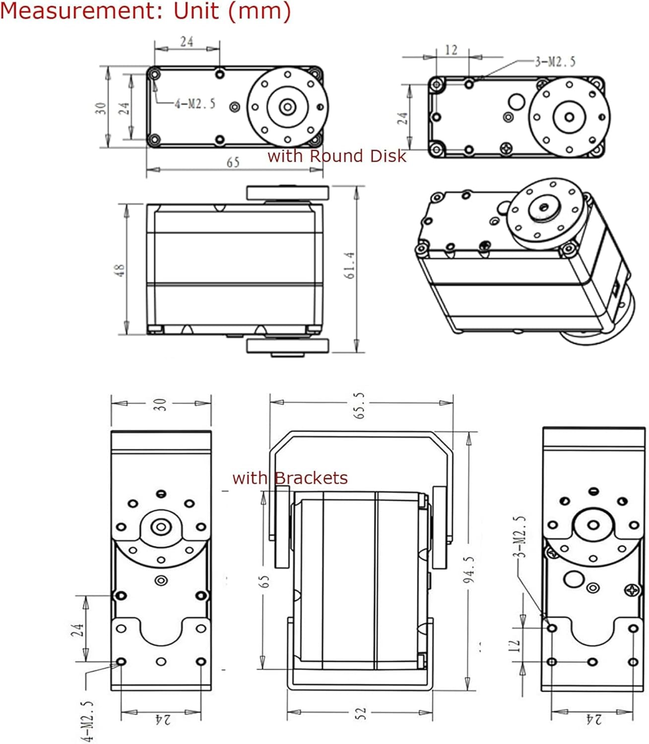 80KG Robot Servo Motor High Torque Steel Gear Waterproof Digital Steering Servo for Robotics, RC Vehicles, and Industrial Applications with Mount Brackets (180 Degrees)
