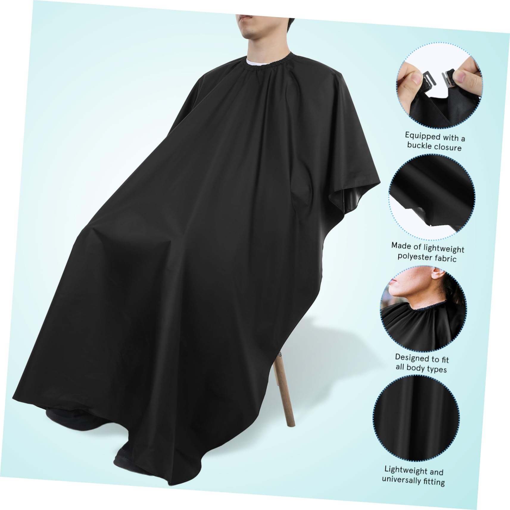 Healeved Parrucchiere Taglio Chioma, Tessuto e Fleece, Collo Ampio, Facile da Pulire, per Salone e Casa