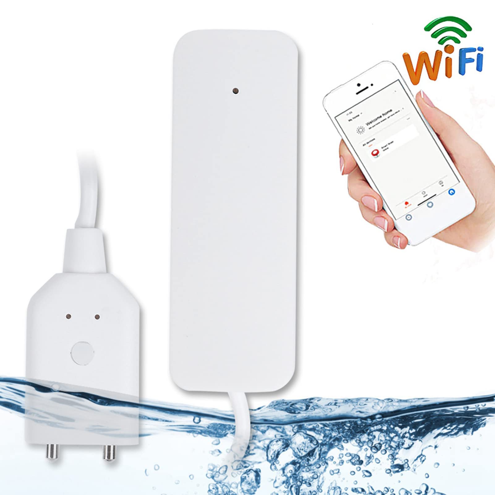 Sonew Alarma Inteligentede Fuga de Agua WiFi, Detector de Desbordamiento de Agua y de Inundaciones en el Hogar, Mensaje de Alarma en Tiempo, Real Push a Través de la Aplicación, de Seguridad
