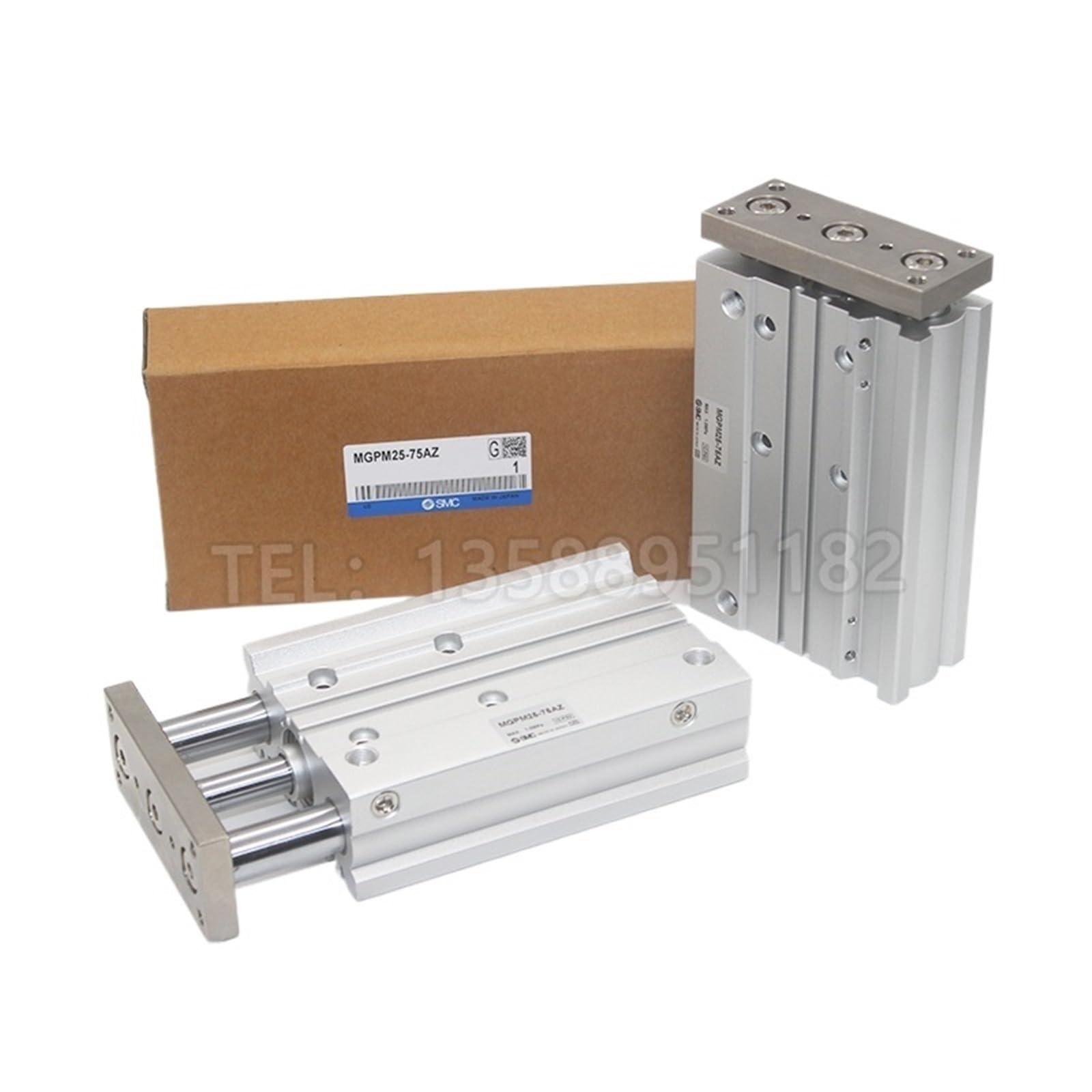 Cylindre pneumatique SMC MGPL 25 avec tige de guidage mince compacte pour automatisme